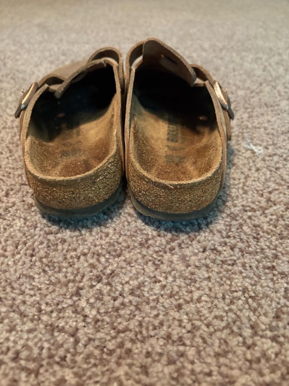 Birkenstock Brown Suede Slip-On Clogs with Buckle - Picture 7 of 7